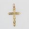 French 19th Century 18 Karat Yellow Gold Chiseled Cross Pendant, Image 4