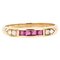 Modern Calibrated Rubies Diamonds 18 Karat Yellow Gold Wedding Ring, Image 1