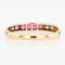 Modern Calibrated Rubies Diamonds 18 Karat Yellow Gold Wedding Ring, Image 4