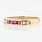 Modern Calibrated Rubies Diamonds 18 Karat Yellow Gold Wedding Ring 3