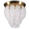 Italian Murano Glass Leaves & Brass Flush Mount from Barovier & Toso Graniglia, 1960 1