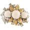 Opal Diamonds Corals White and Rose Gold Flower Ring, Image 1