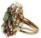 Emeralds Diamonds Rubies Blue Sapphires Pearls 9 Karat Rose Gold and Silver Ring 2