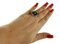 Onyx Diamonds Emeralds Sapphires Pearls 9 Karat Rose Gold and Silver Flower Ring 7