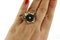 Onyx Diamonds Emeralds Sapphires Pearls 9 Karat Rose Gold and Silver Flower Ring 5