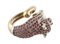White Diamonds Rubies Rose Gold and Silver Cheetah Ring, Image 3