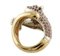 White Diamonds Rubies Rose Gold and Silver Cheetah Ring, Image 5