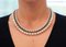 Green Agate, Diamonds, White Pearls, 9kt Rose Gold and Silver Retrò Necklace 5