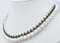 Green Agate, Diamonds, White Pearls, 9kt Rose Gold and Silver Retrò Necklace 2