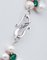 Green Agate, Diamonds, White Pearls, 9kt Rose Gold and Silver Retrò Necklace 4