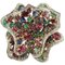 Rubies Sapphires Emeralds Diamonds Rose and White Gold Ring, Image 1