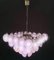 Modern Amethyst Color Disc Murano Glass Chandelier, 1970s, Set of 2 3