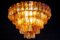 Lámpara de araña o plafón moderna grande de cristal de Murano dorado, 1970, Imagen 5