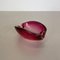 Large Italian Murano Glass Pink Floral Bowl Shell Ashtray, 1970s 3