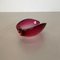 Large Italian Murano Glass Pink Floral Bowl Shell Ashtray, 1970s 2