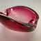 Large Italian Murano Glass Pink Floral Bowl Shell Ashtray, 1970s 5