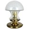 Modernist German Glass and Brass Mushroom Table Light by Doria Lights, 1970s 1