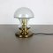 Modernist German Glass and Brass Mushroom Table Light by Doria Lights, 1970s 3