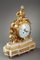 Reloj de mármol blanco y bronce dorado de estilo Luis XVI, Imagen 3