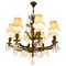 French Louis XVI Style Bronze and Crystal Eight-Light Chandelier, Image 1