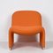 Mid-Century Italian Orange Armchair by Giancarlo Piretti for Castell, 1970s 7