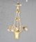 Brass and Glass Rose Chandelier 2