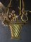 Brass and Glass Rose Chandelier 8