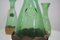 Weinkaraffe aus grünem grünem Glas, 1950er, 4er Set 9