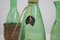 Green Green Glass Wine Decanter, 1950s, Set of 4 12