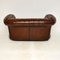 Antique Leather Deep Buttoned Two Seat Chesterfield Sofa 10
