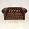Antique Leather Deep Buttoned Two Seat Chesterfield Sofa 2