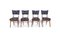Quadratische Gemusterte Mid-Century Stühle in Schwarz & Weiß im Stil von Ico Parisi, 4er Set 1