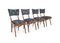 Quadratische Gemusterte Mid-Century Stühle in Schwarz & Weiß im Stil von Ico Parisi, 4er Set 2