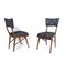 Quadratische Gemusterte Mid-Century Stühle in Schwarz & Weiß im Stil von Ico Parisi, 4er Set 5