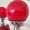 Mid-Century Modern Portuguese Red Ceramic and Chromed Metal Bedside Table Lamps, 1960s, Set of 2, Image 9