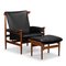 Black Leather Bwana Chair with Ottoman by Finn Juhl for France & Son, 1962, Set of 2 1