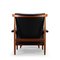 Black Leather Bwana Chair with Ottoman by Finn Juhl for France & Son, 1962, Set of 2 6