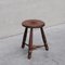 Mid-Century French Oak Stool in the Style of Dudouyt, Image 1