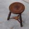 Mid-Century French Oak Stool in the Style of Dudouyt, Image 3