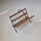 French Metal and Rattan Magazine Holder by Raoul Guys, 1950s 4