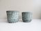 Green Running Glaze Ceramic Plant Pots, 1930s, Set of 2 1