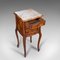 Antique French Victorian Walnut Marble Bedside Cabinet Nightstand, 1900s, Image 7