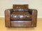 Brown Leather Armchair with Feather Filled Cushions from Alma Home 1