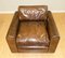 Brown Leather Armchair with Feather Filled Cushions from Alma Home 2