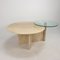 Italian Travertine and Glass Coffee Table, 1980s, Image 1