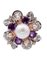 White Pearls, Diamonds, Hydrothermal Amethysts, 14Kt White and Rose Gold Earrings 4