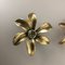 Brutalist Belgian Floral Brass Metal Wall Ceiling Light by Willy Daro, Set of 2 6