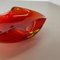 Italian Murano Red Glass Shell Bowl by Antonio Da Ros for Cenedese, 1960s 11