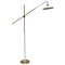 Italian Brass and White Painted Metal Floor Lamp, 1950s 1