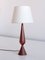 Danish Sculptural Table Lamp in Teak Wood and Ivory Drum Shade, 1960s 1